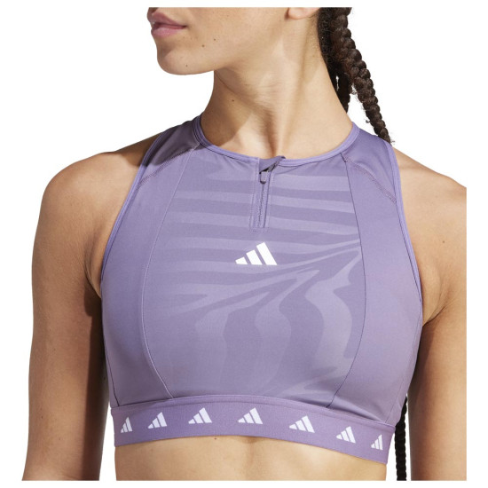 Adidas Γυναικείο μπουστάκι Powerimpact Medium-Support Techfit High-Neck Zip Bra